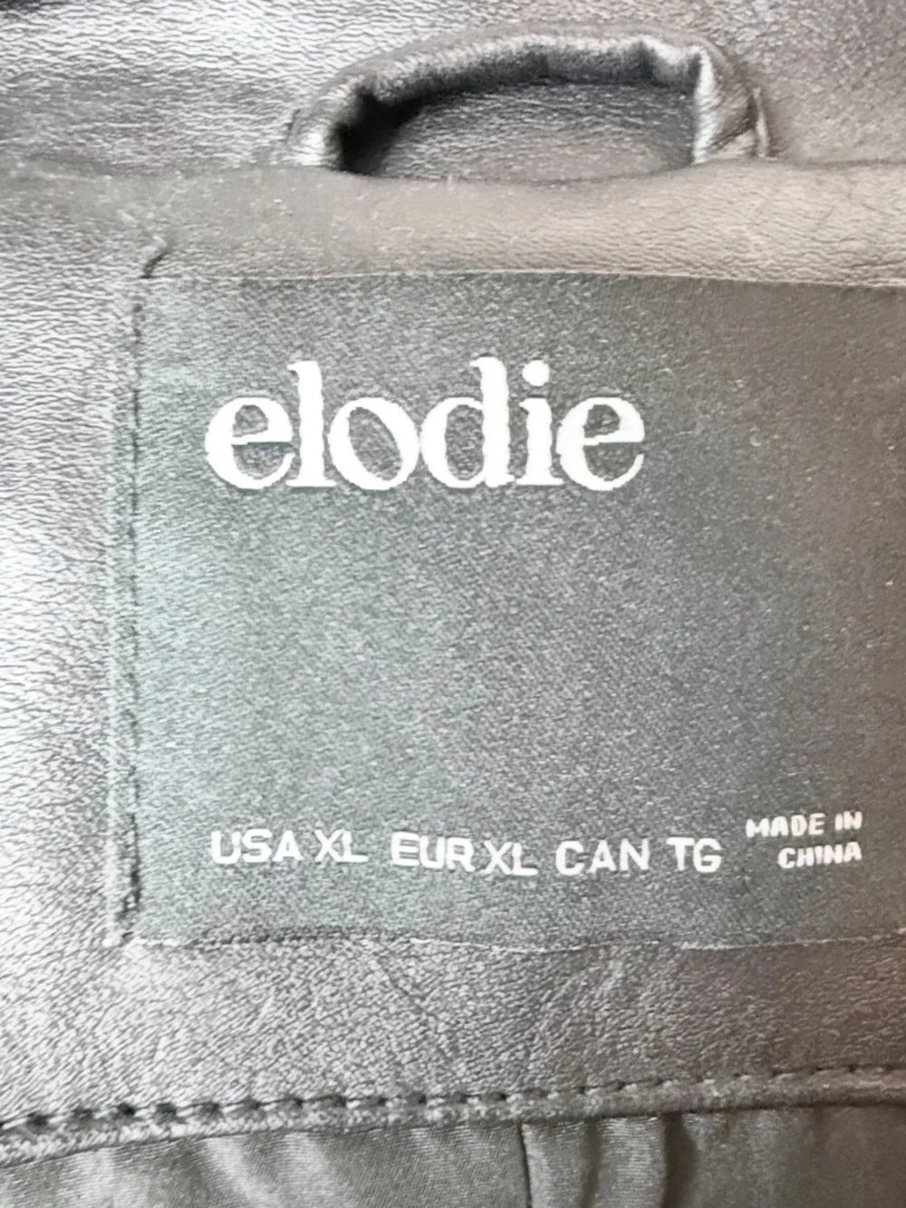 Elodie Faux Black‎ Leather Moto Jacket Size XL (M)